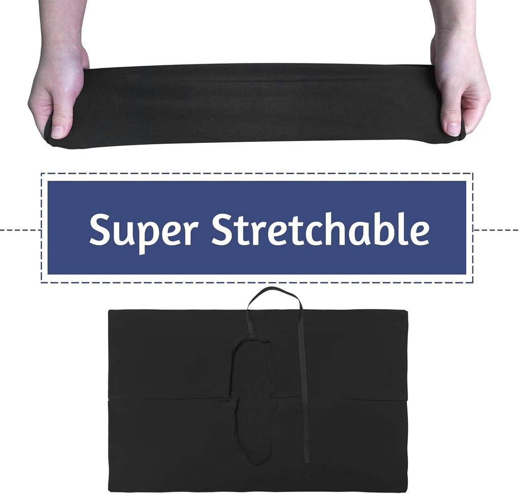 Black Book Covers 2 Pack, 6"x9" Stretchable Book Sox Suitable for Most Hardcover Books, Up to 8.5”X9.5”,Washable and Reusable Protective Cover for Textbooks