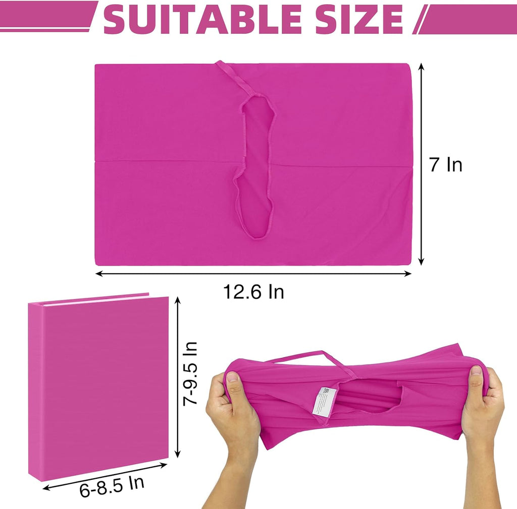Rose Fabric Book Cover for Hardcover, 1 Pack, 6x9 Inch, Up to 8.5”x9.5”, Adjustable School Book Sleeve Protector for Teens, Stretchable Decorative Cloth Book Sox for Book Lovers