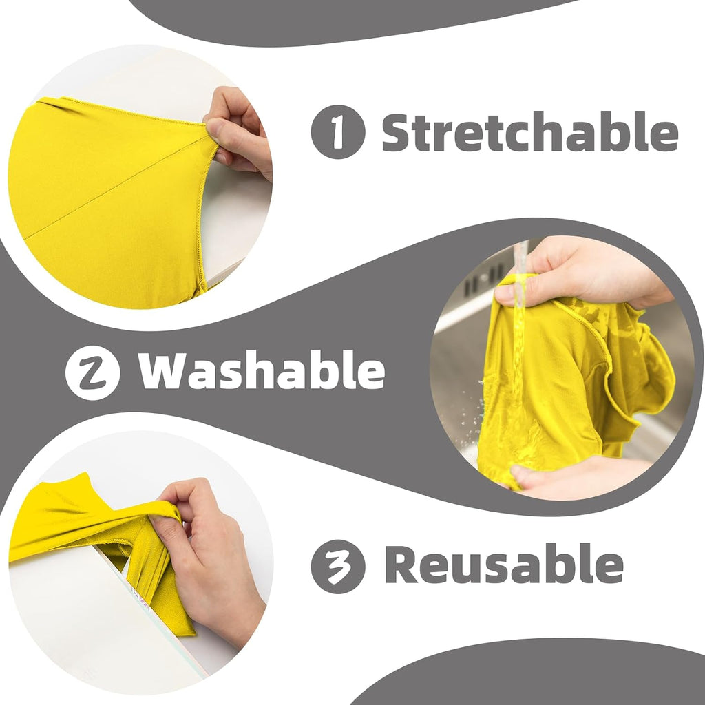 Big Yellow Fabric Book Cover for Hardcover, 9x11 Inch, 1 Pack, Up to 10”x12.5”, Adjustable School Book Sleeve Protector for Teens, Stretchable Decorative Cloth Book Sox for Book Lovers