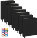 Black Book Covers 7 Pack, 6"x9" Stretchable Book Sox Suitable for Most Hardcover Books, Up to 8.5”X9.5”, Washable and Reusable Protective Cover for Textbooks