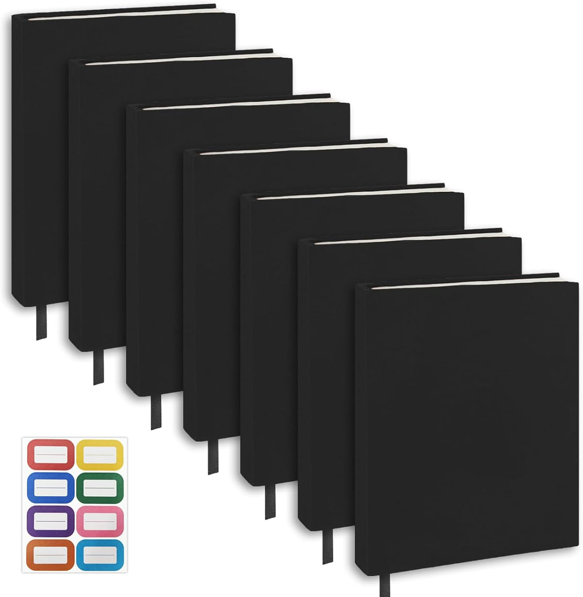 Black Book Covers 7 Pack, 6"x9" Stretchable Book Sox Suitable for Most Hardcover Books, Up to 8.5”X9.5”, Washable and Reusable Protective Cover for Textbooks