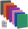 Jumbo Book Covers 7 Pack, 9x11 Inch Stretchable Book Sox Suitable for Most Hardcover Books, Up to 10 Inch x 12.5 Inch, Washable and Reusable Protective Textbook Covers with Label Sticker