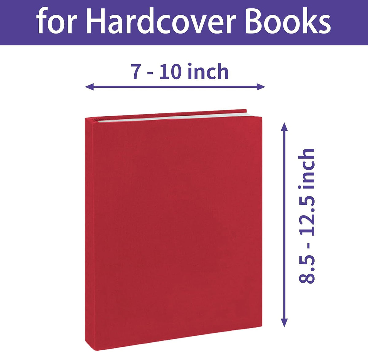 Jumbo Book Covers 7 Pack, 9x11 Inch Stretchable Book Sox Suitable for Most Hardcover Books, Up to 10 Inch x 12.5 Inch, Washable and Reusable Protective Textbook Covers with Label Sticker