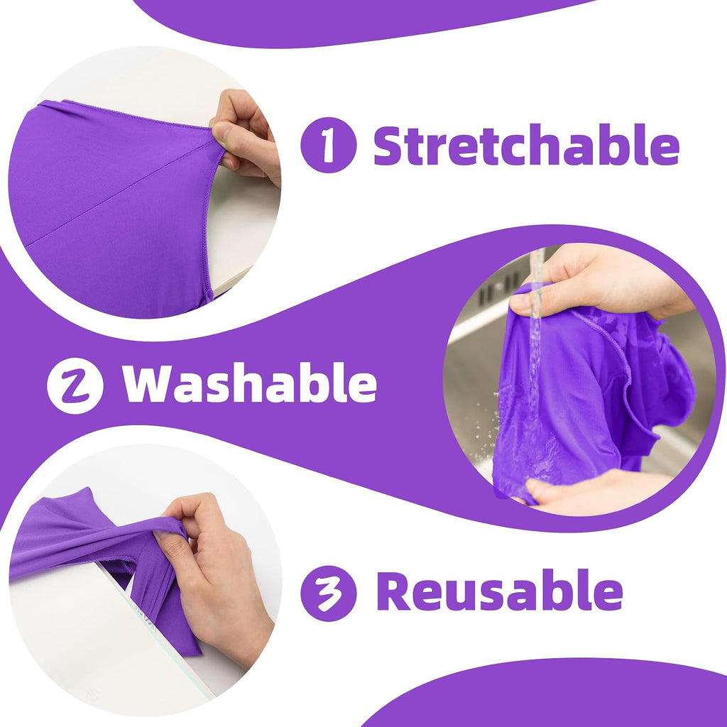 Purple Fabric Book Cover for Hardcover, 1 Pack, 6x9 Inch, Up to 8.5”x9.5”, Adjustable School Book Sleeve Protector for Teens, Stretchable Decorative Cloth Book Sox for Book Lovers
