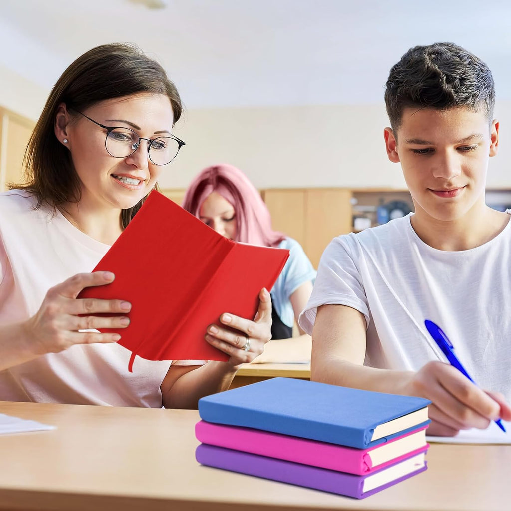 Red Fabric Book Cover for Hardcover, 1 Pack, 6x9 Inch, Up to 8.5”x9.5”, Adjustable School Book Sleeve Protector for Teens, Stretchable Decorative Cloth Book Sox for Book Lovers