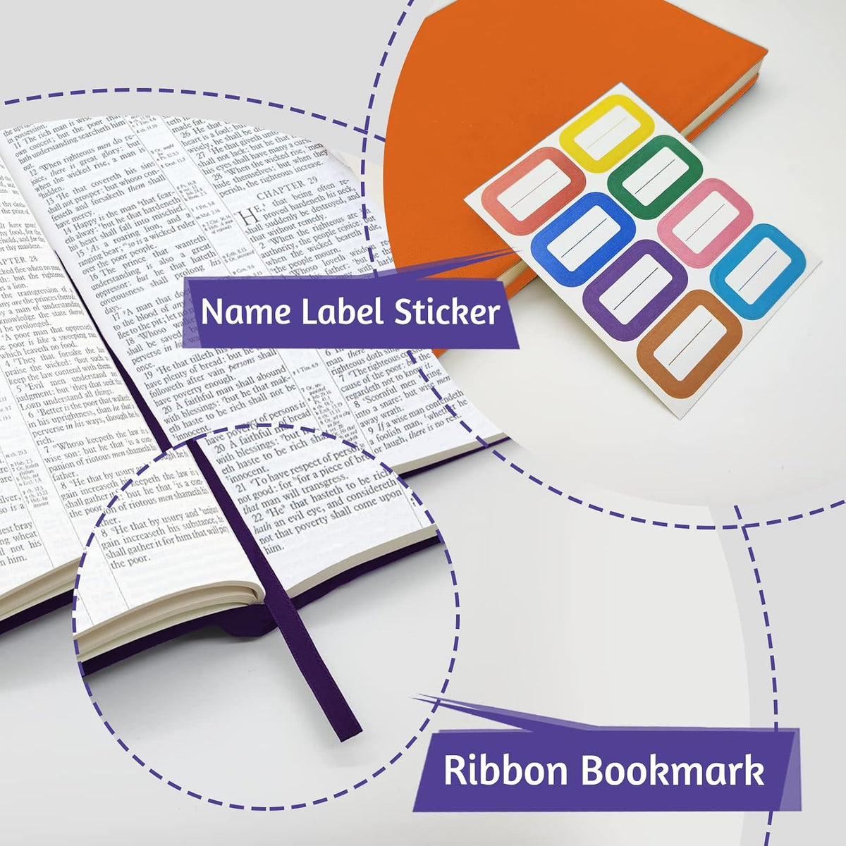Jumbo Book Covers 7 Pack, 9x11 Inch Stretchable Book Sox Suitable for Most Hardcover Books, Up to 10 Inch x 12.5 Inch, Washable and Reusable Protective Textbook Covers with Label Sticker