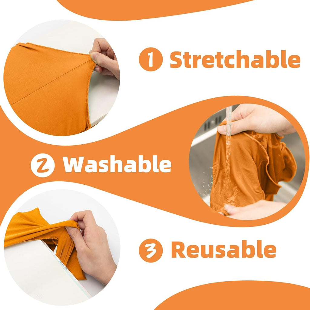 Orange Fabric Book Cover for Hardcover, 1 Pack, 6x9 Inch, Up to 8.5”x9.5”, Adjustable School Book Sleeve Protector for Teens, Stretchable Decorative Cloth Book Sox for Book Lovers