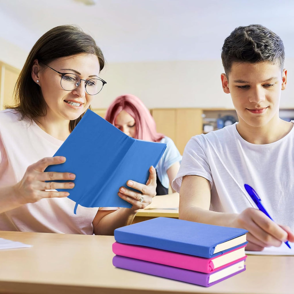 Big Blue Fabric Book Cover for Hardcover, 9x11 Inch, 1 Pack, Up to 10”x12.5”, Adjustable School Book Sleeve Protector for Teens, Stretchable Decorative Cloth Book Sox for Book Lovers