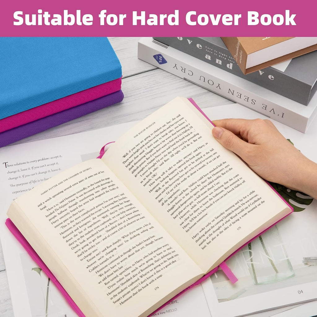 Rose Fabric Book Cover for Hardcover, 1 Pack, 6x9 Inch, Up to 8.5”x9.5”, Adjustable School Book Sleeve Protector for Teens, Stretchable Decorative Cloth Book Sox for Book Lovers